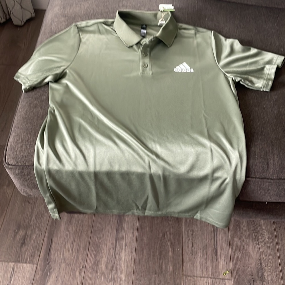 Adidas mens polo olive green